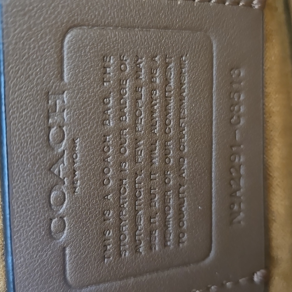 Coach Navy Signature Canvas Crossbody with Tan Leather Trim - Picture 10 of 14